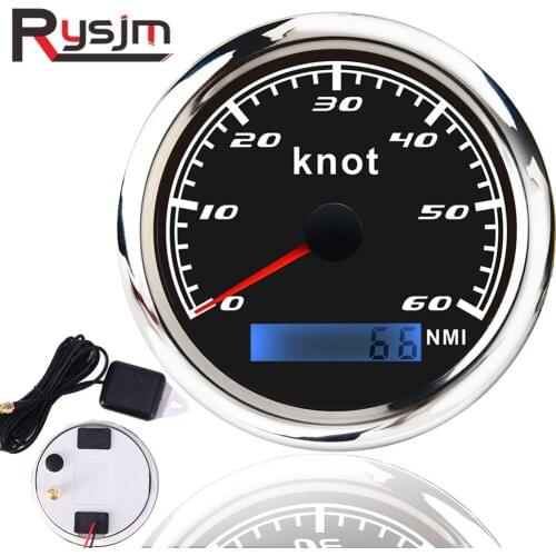 85MM GPS Speedometer + GPS Antenna Speed Sensor Boat Gauge Truck Auto Trailer Car Yacht Vessel 60knots NMI 12V/24V Speed Meter