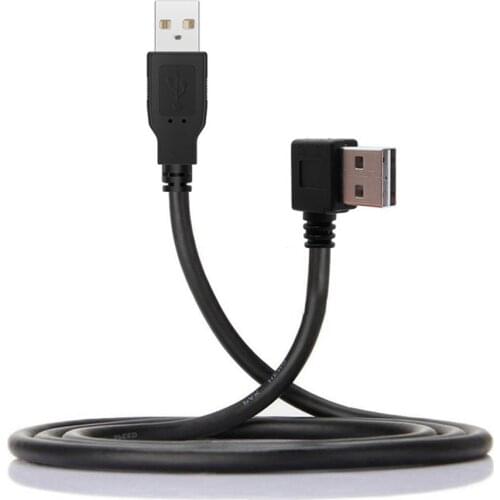 Cable 100cm USB 2,0 plug on connector Data cable Reversible Design Links & Right angled 90 degree