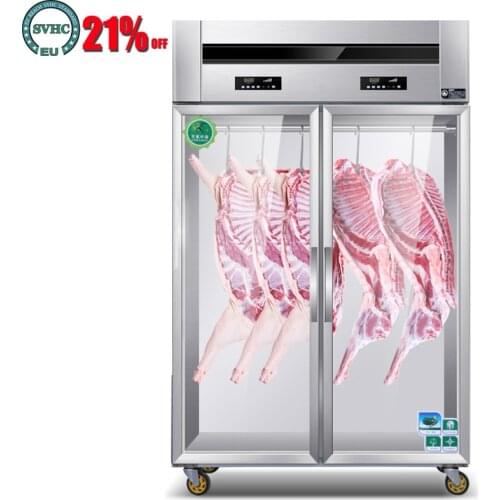 Commercial vertical hanging meat preservation display cabinet refrigerated row acid freezer freezer hanging meat beef and mutton
