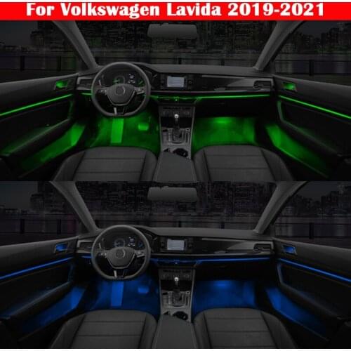 For Volkswagen Lavida 2019-2021 Car Ambient Light Set Screen Control Decorative Lighting 30-Color Atmosphere Lamp LED strip