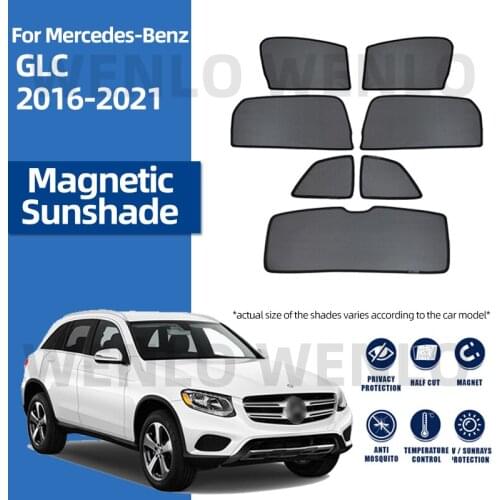 For Mercedes Benz GLC 2016-2021 Magnetic Curtain Sunshades Mesh Car Sunshield Visor Window Cover Windshield Screen Sun Protector