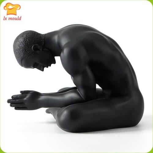 LXYY MOLD new creative body art male sculpture silicone mold plaster plastic mold home decoration candle body mold
