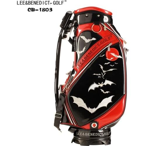 New LEEB Golf Bag Fashin And Personality PU double-sided Leather Golf Caddie Cart Bag With Rain Cover 4 Colors For Man