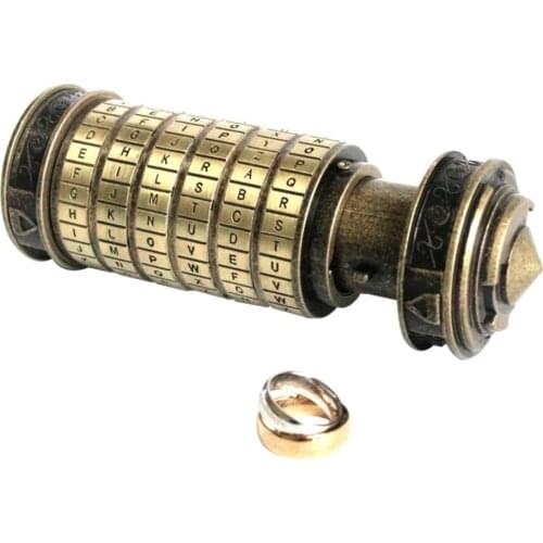 Educational toys Metal Cryptex locks gift ideas Da Vinci Code lock to marry lover escape chamber props get 2 free rings with box