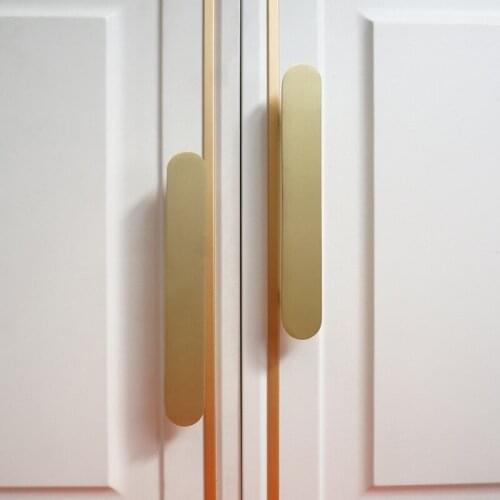 1Pcs Solid Brass Handle Modern Minimalist Round Corner Wardrobe Cabinet Drawer Knob Handles Light Luxury Furniture Pulls Diy