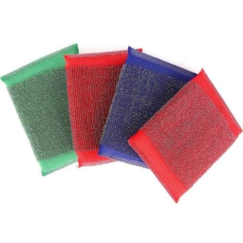 Scouring Pad Kitchen Sink Scourer Fixture Tools Rust Remover Washable Sponge Fabrics Accessories Cookware Dish Cleaning Supplies