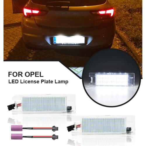 2X LED License Number Plate Light CANBUS For Opel Vauxhall Corsa C D E Astra H J K Insignia Vectra C Zafira B Tigra B Meriva A B