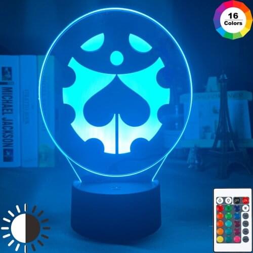Manga JoJos Bizarre Adventure Logo Design Led Night Light Touch Sensor Colorful Nightlight for Kids Bedroom Decor 3d Lamp Gift