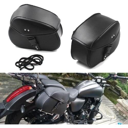 Waterproof Universal PU Leather Motorcycle Saddlebag Side Tool Luggage Bags Saddle Bags Storage