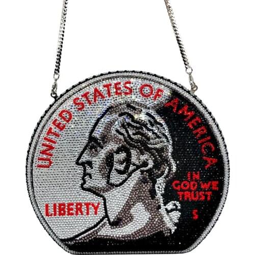 Woman Good Quality handwork Metal Evening Clutch Handbag Crystal Rhinestone Purse French fries Diamond Clutch Bags