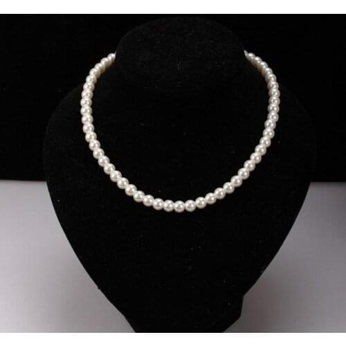 Fashion White Faux Pearl Beads Necklace Elegant Imitation Pearl Choker Necklace Summer Spring Women Party Jewelry 42cm