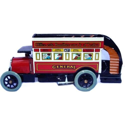 Antique Style Tin Toys Wind Up Toys Robots iron Metal Models for Children/Adult Home Decoration Craft C-4 bus