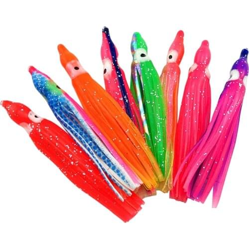 10pcs 6cm Octopus Soft Fishing Lure For Jigs Rubber Squid Skirts Artificial Tuna Sailfish Baits Mix Color X342