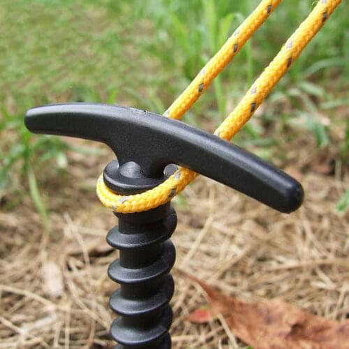 5Pcs Endurable Outdoor Ultralight Camping Tent Stakes Pegs Pins Plastic Nylon Screw Spiral Nails Awning Trip Kit Red Blue