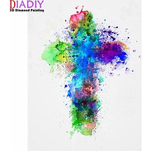 5D Diy Diamond Painting Religious Cross Landscape Diamond Embroidery Jesus Christian Religiou Icons Diamond Mosaic Cross Stitch