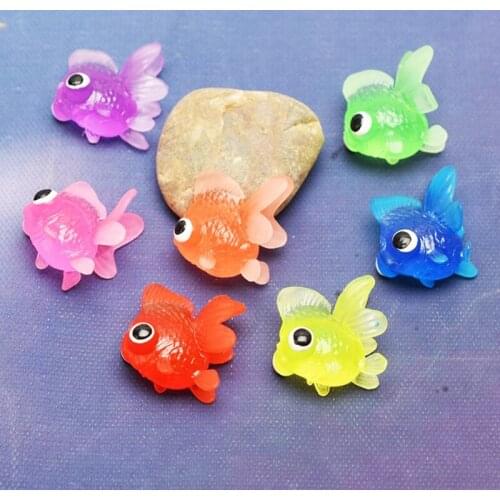 7pcs / 12 Pcs/Set Soft PVC Goldfishes Models Epoxy Filling Material Crystal Ocean Resin 3D Mini Fish Modeling Filler