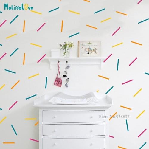 80pcs/set Confetti Vertical stripes Line Wall Stickers Home Decor Girls room Decoration Vinyl Wall Decals Removable Mural Wm-596