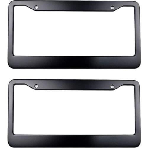 Car Anodized License Plate Frame - Black - 2 Pieces