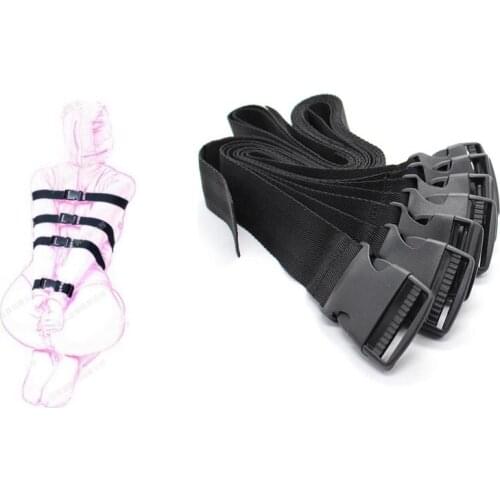 Adult Full Body Bondage Nylon Straps 7pcs Set with Varied Length and Buckles SM Restraint Toy Sex Products