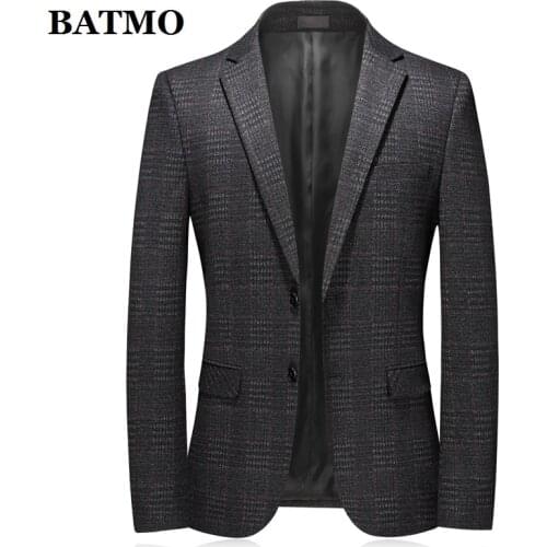Batmo 2020 new arrival high quality plaid casual blazer men,mens suits jackets,casual jackets men 6213