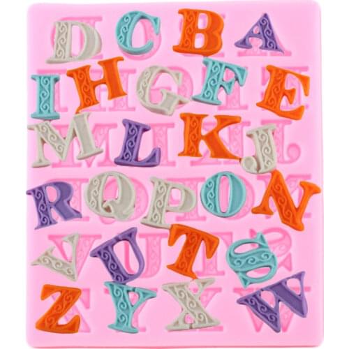 DIY Letters Silicone Mold Candy Clay Resin Mould Cupcake Topper Fondant Molds Cake Decorating Tools Chocolate Gumpaste Moulds