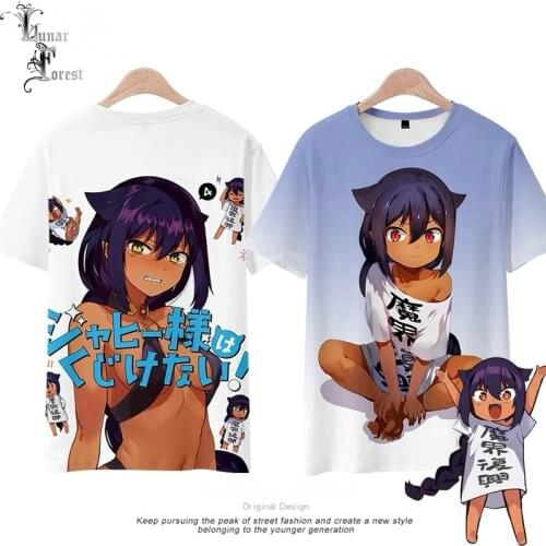 Jahy-sama wa Kujikenai 3D Printing T-shirt Summer Fashion Round Neck Short Sleeve Popular Japanese Anime Streetwear Plus Size