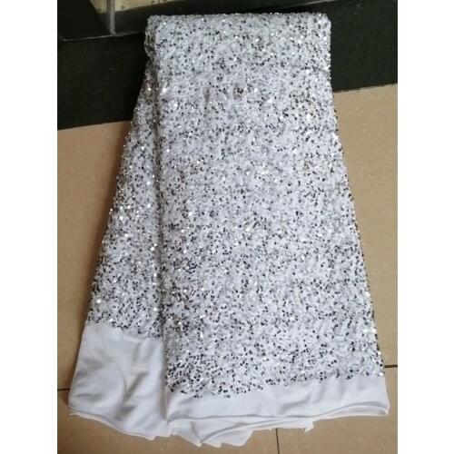 Exquisite and beautiful flannel bottom full of sequin embroidery, African lace fabric, suitable for fashionable ladies' skirts