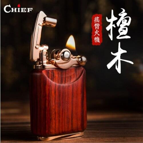 Chief High-grade Simple "Lao Jiu Men" Creative Old Retro Men Sandalwood Arm Kerosene Lighter