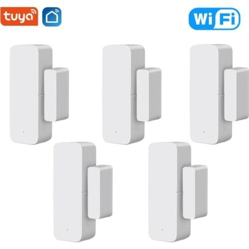 Tuya Smart WIFI Door Magnetic Alarm Sensor Window On/Off Detector Smart Life App Remote Control Work With Alexa Google Home