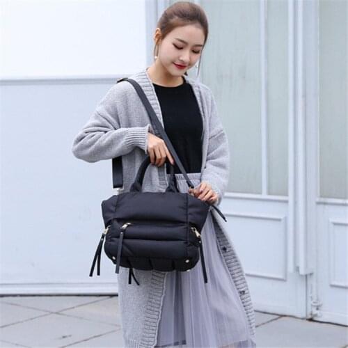 Fashion Down Feather Women Handbag Casual Shoulder Crossbody Bag Space Cotton Clothing Female Tote Bag Sac A Main Bolsa