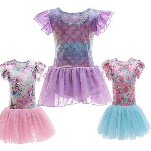 Multicolor2-14 Years Girls Swimsuit 2021 New One Piece Swimwear Flamingo Ruffle Style Childrens Swimwear Unicorn One Piece Swim