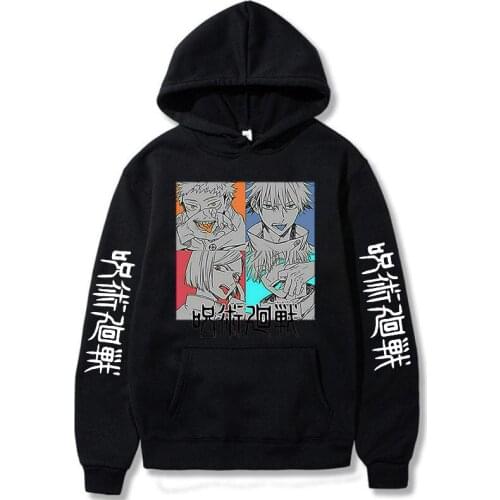 New Oversized Mens anime Hoodie Men 2021 Autumn jujutsu kaisen Sweatshirt Hip Hop Japanese Streetwear Harajuku hooded Hoodie Men