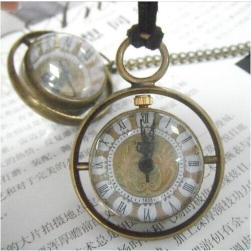 New Steampunk Transparent Glass Ball Mechanical Pocket Watch With Chain Pendant PJX993