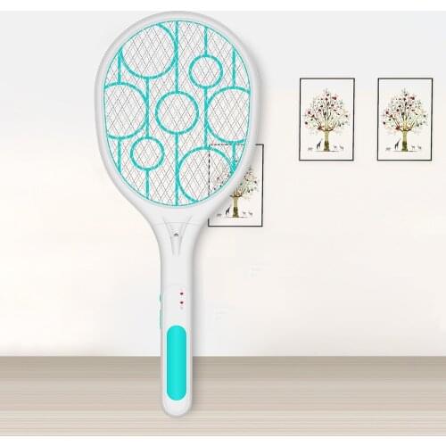 Rechargeable LED Electric Fly Mosquito Swatter Insect Bug Zapper Pest Anti Mosquito Swatter Killer Racket 3-Layer Net Safe