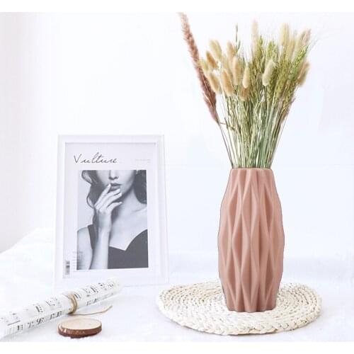 Nordic Style Plastic Vase Floral Dried Flowers Pampas Grass Large Decor Natural Wedding Flowers Bouquet For Home Decor