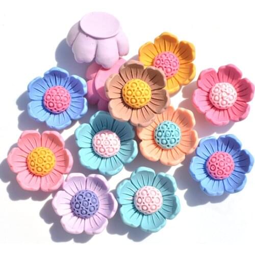 10Pcs 3D Flower Lotus Flatback Planar Resin Accessories Figurines DIY Craft Phone Patch Arts Material Kids Gift Toys Filler