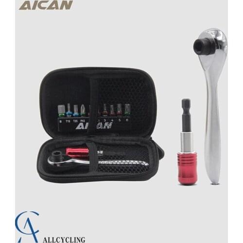 AICAN Profession Road Mountain Bike Riding Maintenance Tools Portable Ratchet Tool Wrench Adjustable Wrench Set Easy To Store