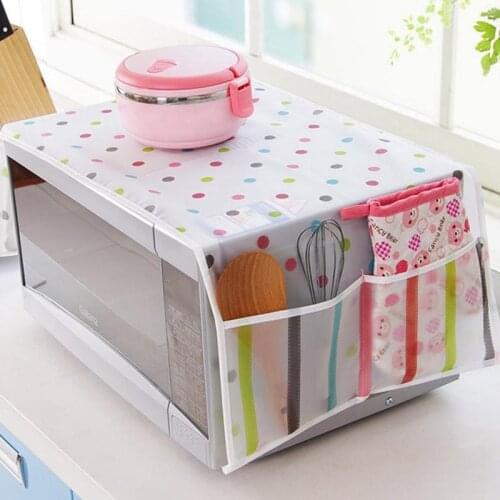 Microwave Dust Cover Refrigerator Dust Cover With Pocket Storage Bag Washing Machine Organizer Pockets Hanging Bag