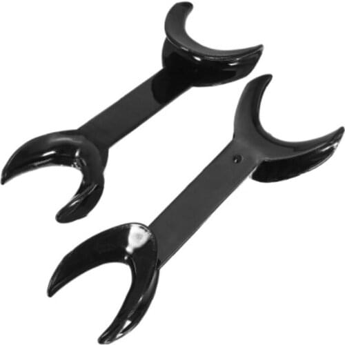 2pcs Black Double head Lip Retractor Dental Intraoral Lip Cheek Retractor Dental Orthodontic Mouth Opener Dentist Tools 2 Sizes