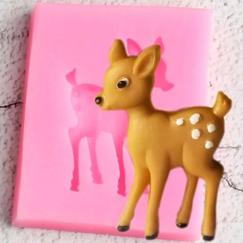 Sika Deer Silicone Mold Christmas DIY Cake Decorating Tools Cupcake Cookie Baking Molds Candy Clay Chocolate Gumpaste Moulds