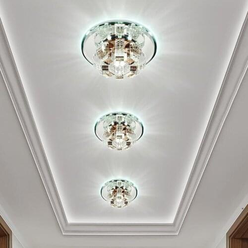 Modern Crystal LED Chandeliers Lighting Hallyway Ceiling Lamps Indoor Lighting Fixture for Hallway Bedroom Kitchen Lighting