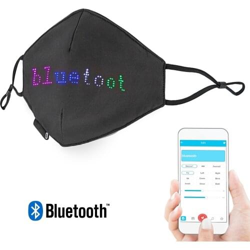 Led Face Mask Display Text Animation Graffiti Phone Wireless Control Glow Masks USB Charging Mouth Mask Party Cosplay