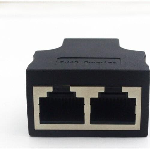 TINMUNN 1 To 2 Ways LAN Ethernet Network Cable RJ45 Female Splitter Connector Adapter