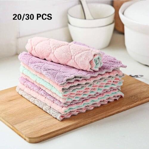 15*26cm Rag Cleaning Cloth For Washing Dishs Kitchen Supplies Double Side Absorbent Dishcloth Special Soft cloths Kitchen Tool