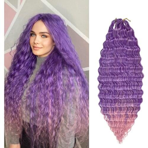Deep Water Wave Twist Crochet Hair Crochet Braid Ombre Braiding Hair Extensions Synthetic Afro Curls For Women Low Tempreture