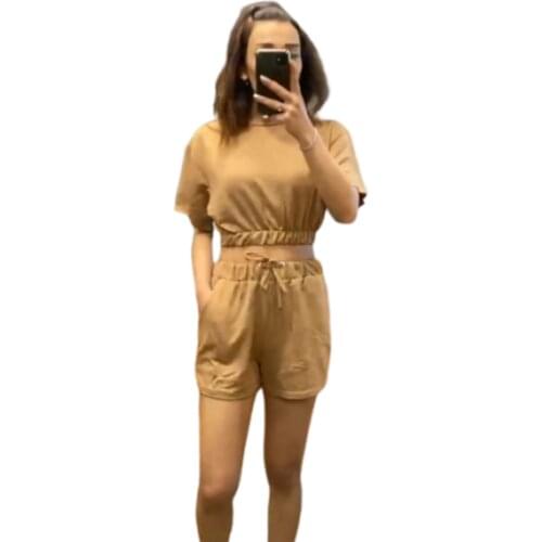 Short-Sleeve Shorts Jewelry-CAMEL