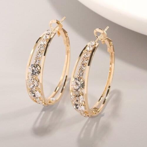 Fashion 18K Gold CZ Hoop Earrings for Women Statement Big Circle Earring Romantic Wedding Party Anniversary Jewelry Wholesale