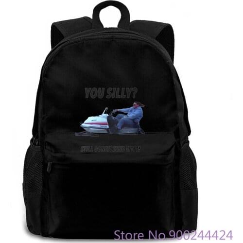 You silly still gonna send it meme New White Printed Round Cheap Price women men backpack laptop travel school adult