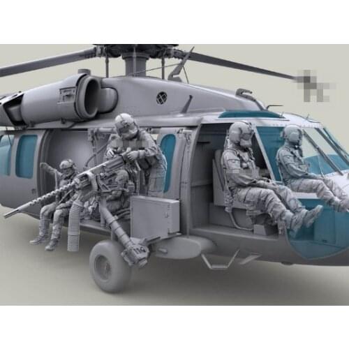 1:35 Resin Figure Model Kit Unassambled Unpainted X264 (NO aircraft NO gun 7 figures)