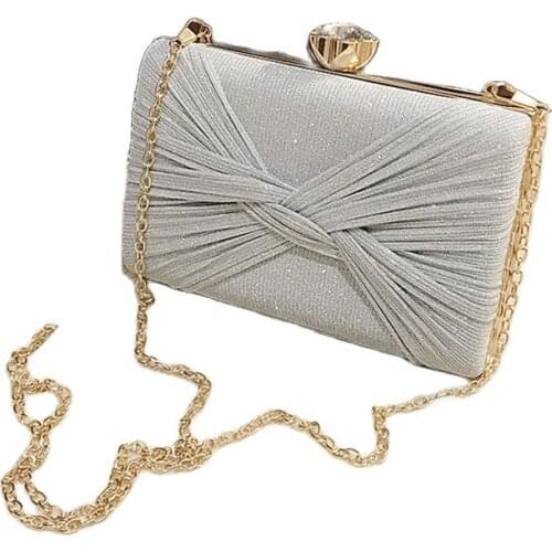 2020 bling bow evening clutch bags silk wedding clutch wallets with chain party banquet purse for ladies drop shipping MN1677